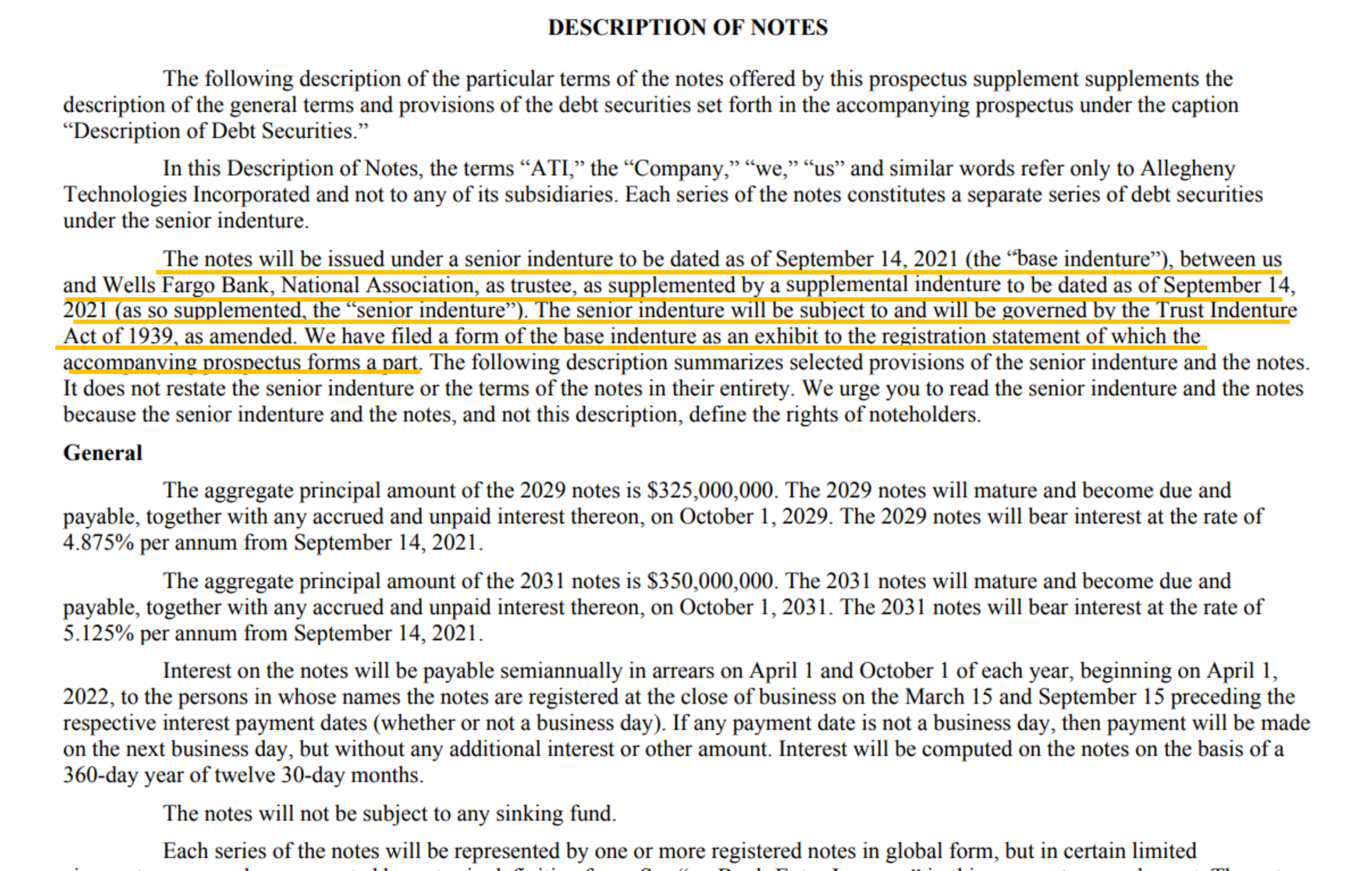high-yield-bond-description-of-notes